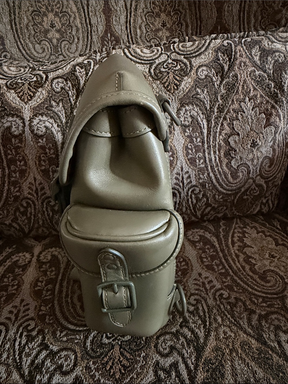 Coach Olive Green Leather Messenger Crossbody Bag - Picture 4 of 11